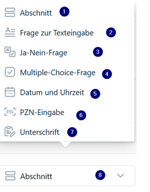 Fragebogen Kategorien