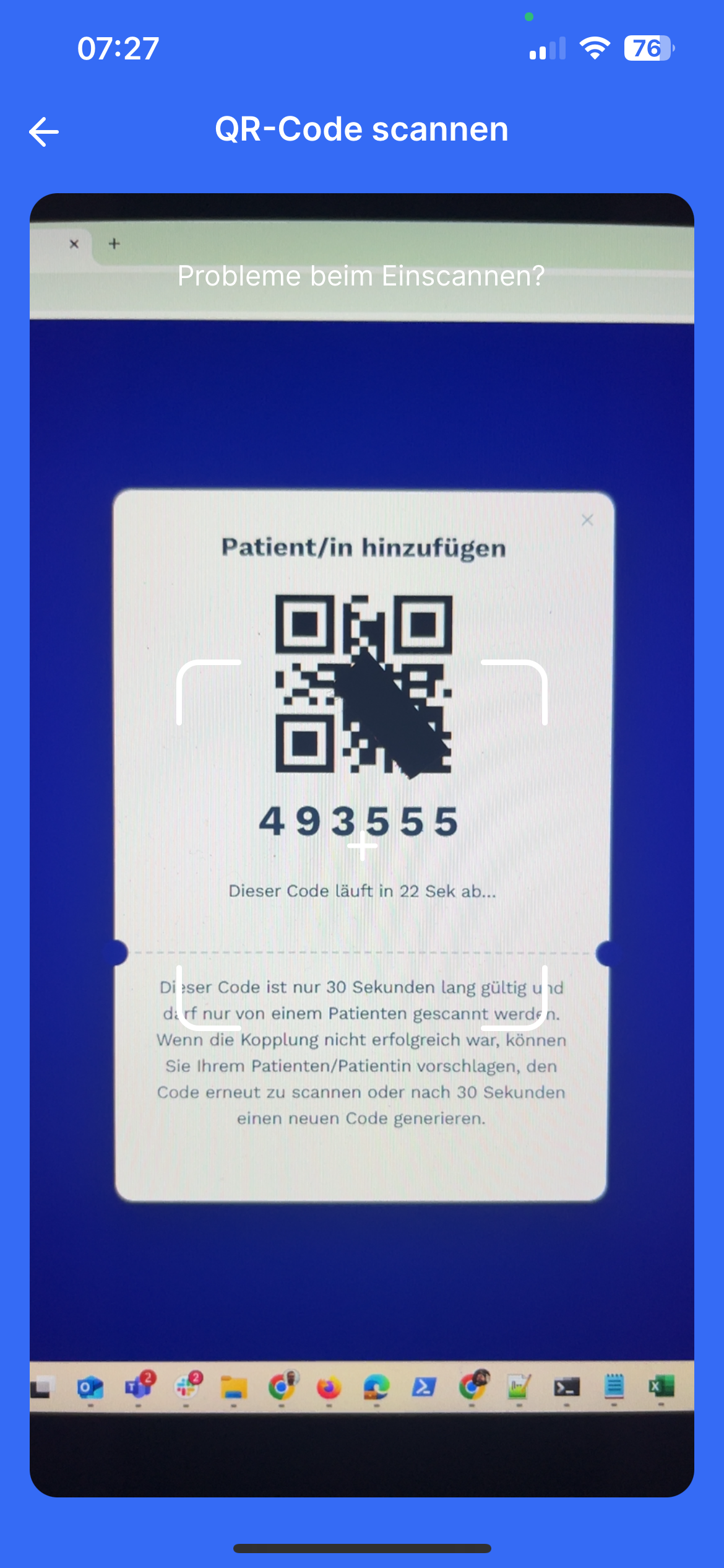 garrioCOM Patient QR-Code Scan